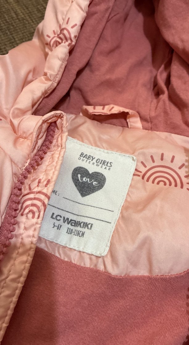 Kız Çocuk Fermuarlı Pembe Kapüşonlu Yelek - Görsel 2