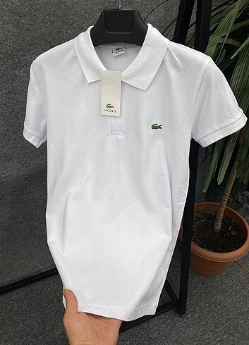 Beyaz Poloyaka Lacoste t-shirt 