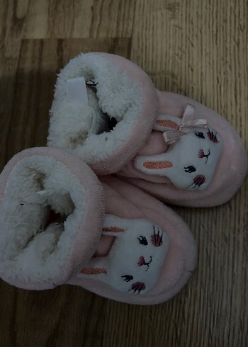 Kızlar için Peluş Pembe Sıcak Ev Terliği - Görsel 3