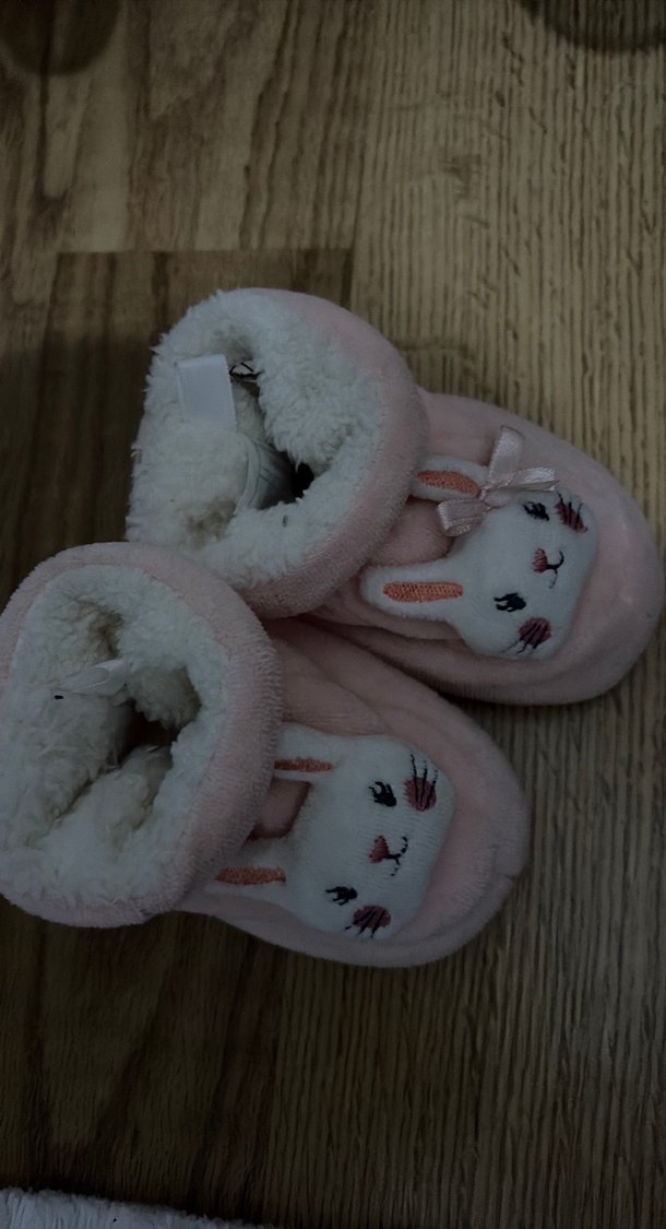 Kızlar için Peluş Pembe Sıcak Ev Terliği - Görsel 3