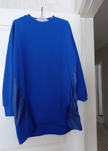 Mavi Uzun Kollu Drapeli Kadın ikili takim - Görsel 2