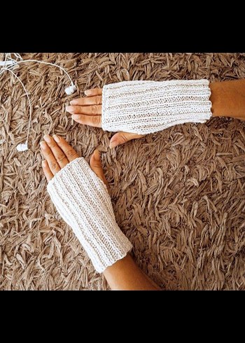 Beden Pinterest Kadın Eldiveni Beyaz
