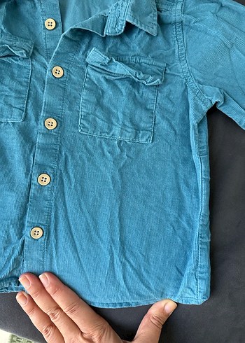 24-36 Ay Beden mavi Renk Erkek Çocuk Mavi Denim Gömlek