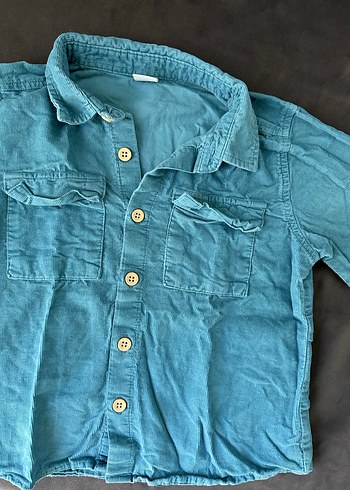 24-36 Ay Beden Erkek Çocuk Mavi Denim Gömlek