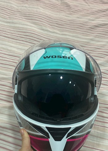 Turkuaz Parlak Street Style Motosiklet Kaskı - Görsel 6