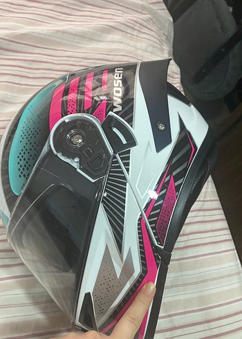 Turkuaz Parlak Street Style Motosiklet Kaskı - Görsel 5