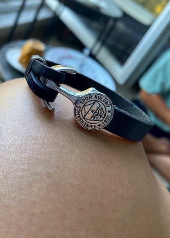 Siyah Erkek Deri Biker Bileklik fenerium