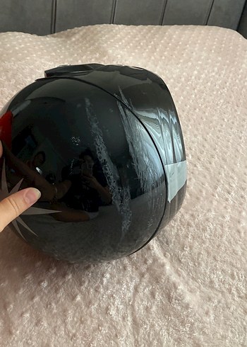 Siyah Kask, Tokalı, Şeffaf Vizörlü - Görsel 2