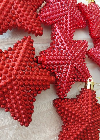 Kırmızı Yılbaşı Yıldız Süsleri - Görsel 2