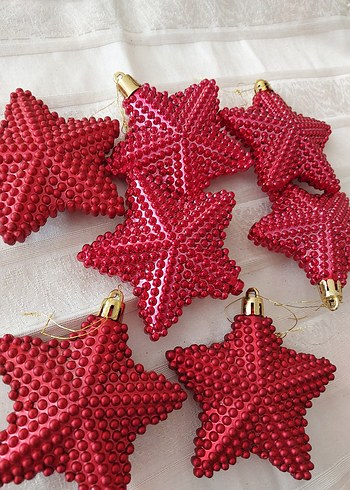 Kırmızı Yılbaşı Yıldız Süsleri - Görsel 3