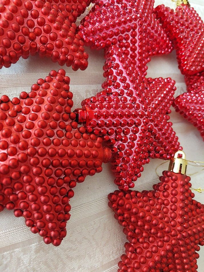 Kırmızı Yılbaşı Yıldız Süsleri - Görsel 2