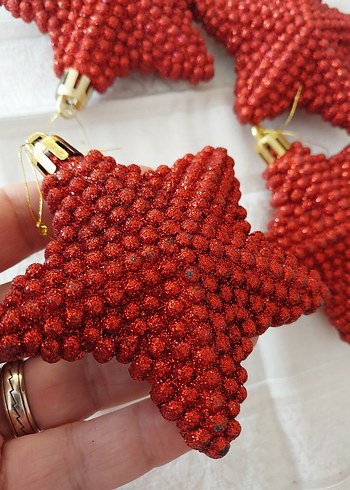 Kırmızı Yıldız Yılbaşı Süsü 4'lü Set - Görsel 2