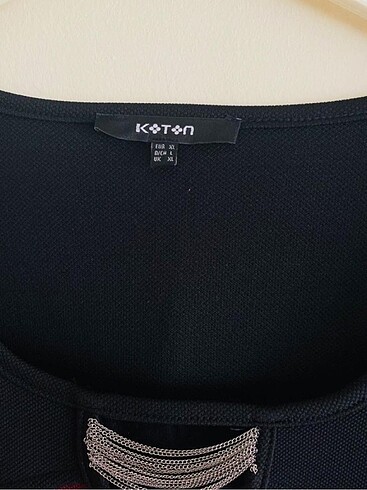 Beden siyah Renk Koton Kolye Detay Elbise
