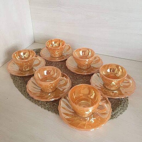 Sarı Nostaljik Fincan Takımı