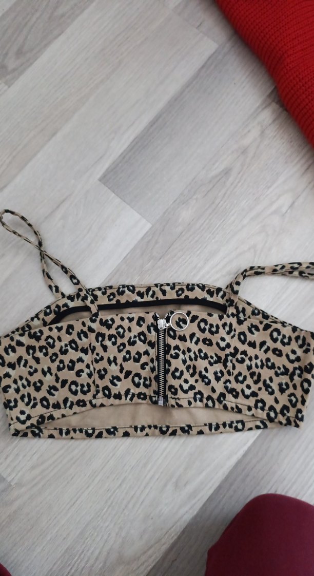 Leopar Desenli Mini Bej Sütyen - Görsel 3