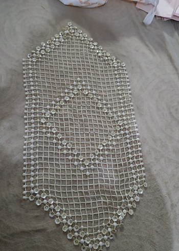 İnci Detaylı Örgü Masa Örtüsü - Görsel 3