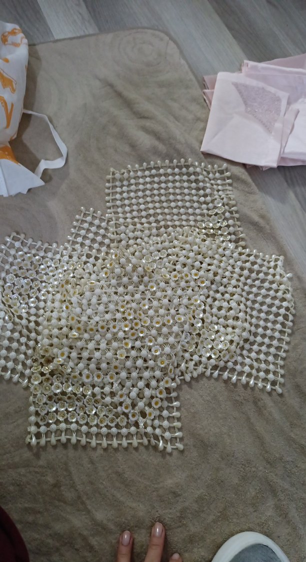 İnci Detaylı Örgü Masa Örtüsü - Görsel 2