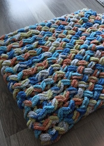 Pastel Renkli Örgü Çocuk Battaniyesi - Görsel 2