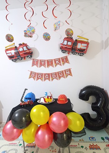 İtfaiye Temalı Renkli Doğum Günü Parti Seti - Görsel 2