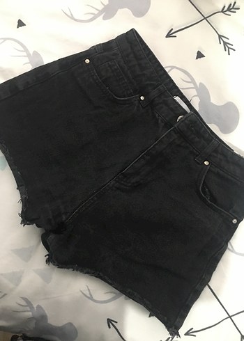 Koton Siyah Mini Denim Şort - Fitted Kesim