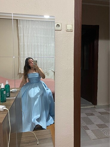 40 Beden mavi Renk Mavi abiye