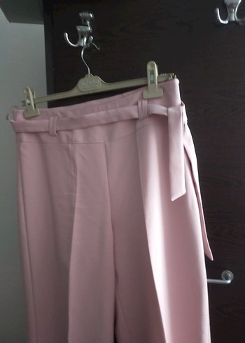 44 Beden Pembe Beli Kuşaklı Kadın Pantolon