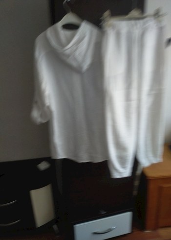 Erkek Beyaz Bohem Düğmeli Pijama Takımı - Görsel 11