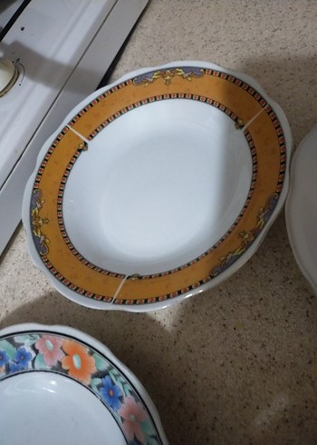 Çiçek Desenli Beyaz Porselen Yemek Tabağı - Görsel 2