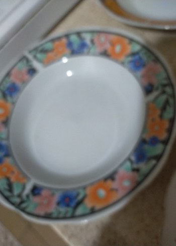 Çiçek Desenli Beyaz Porselen Yemek Tabağı - Görsel 3