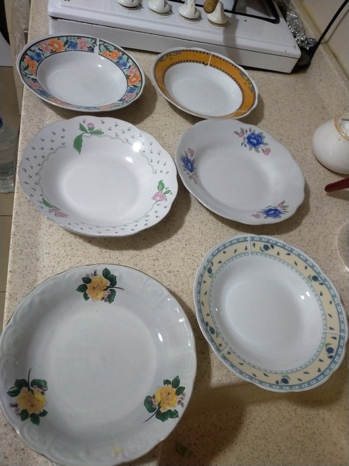 Çiçek Desenli Beyaz Porselen Yemek Tabağı - Görsel 5