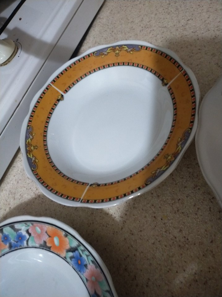 Çiçek Desenli Beyaz Porselen Yemek Tabağı - Görsel 2