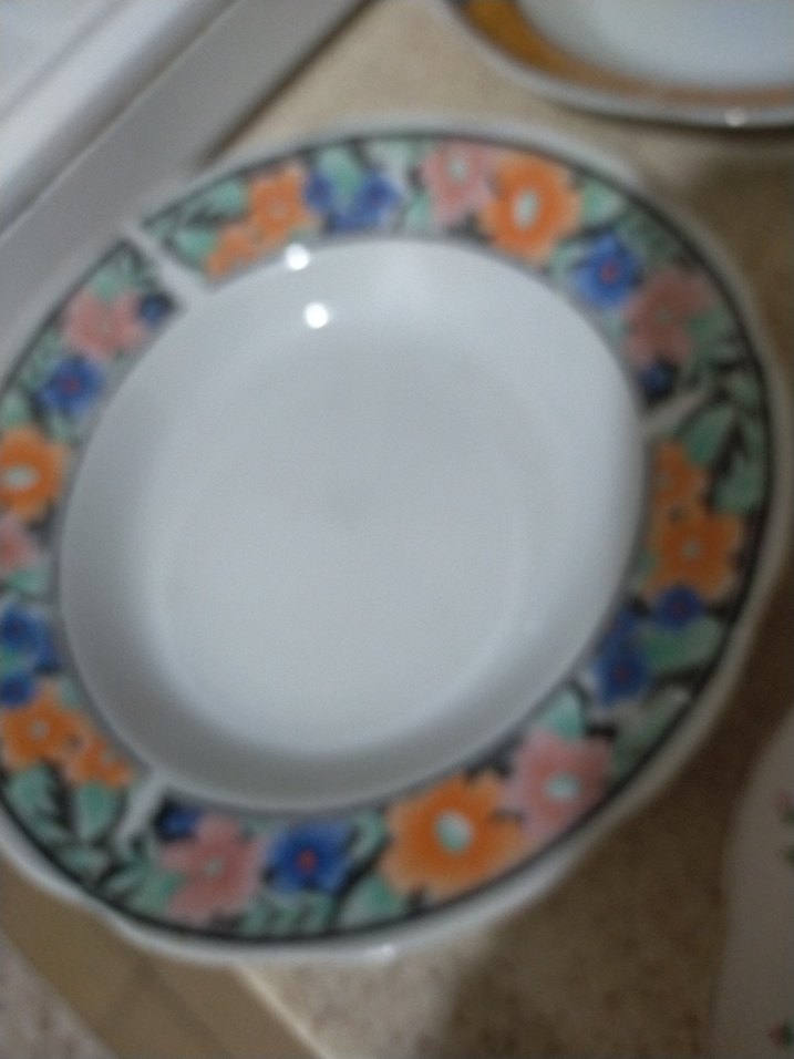 Çiçek Desenli Beyaz Porselen Yemek Tabağı - Görsel 3