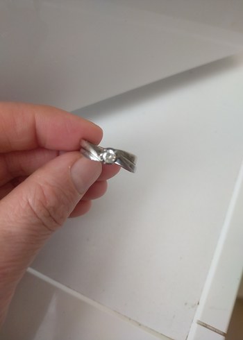 kadın tek taş gümüş yüzük - Görsel 2