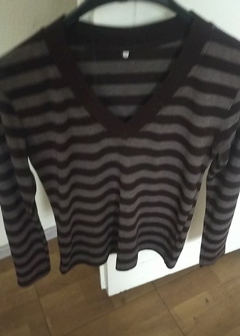 Gri Düğmeli Uzun Kollu Triko Hırka - Görsel 3