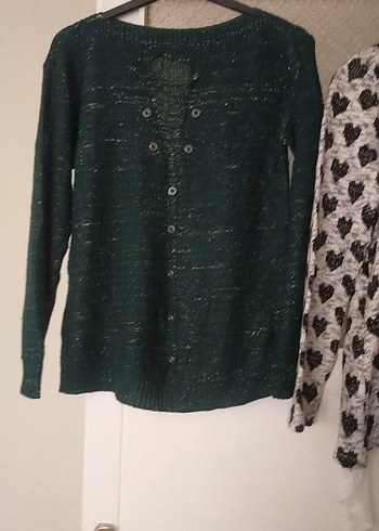 Gri Düğmeli Uzun Kollu Triko Hırka - Görsel 12