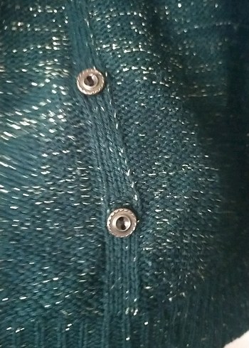 Gri Düğmeli Uzun Kollu Triko Hırka - Görsel 13