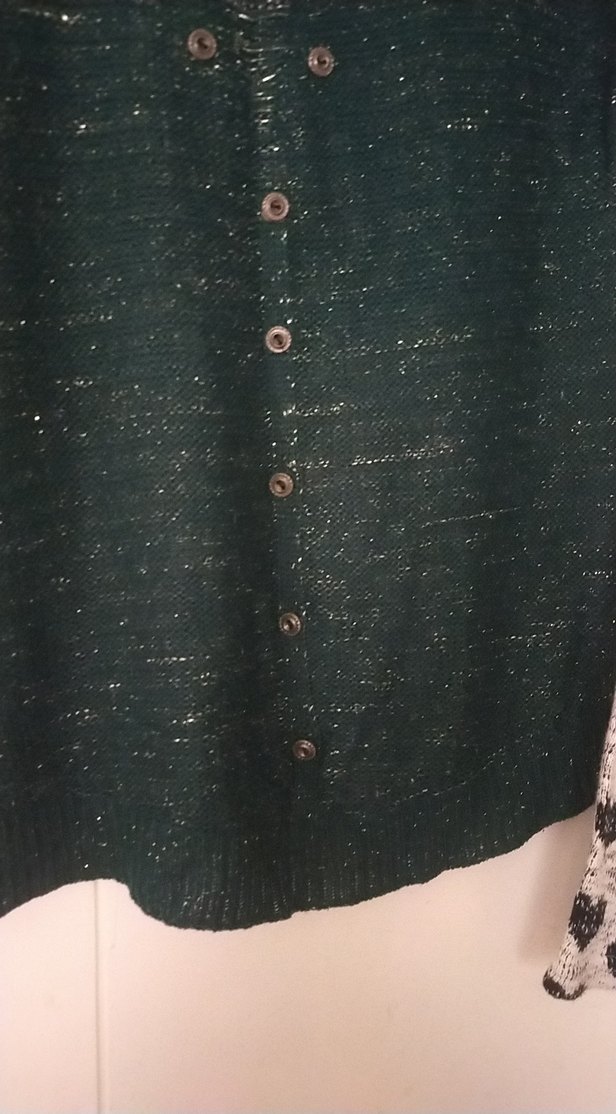 Gri Düğmeli Uzun Kollu Triko Hırka - Görsel 5