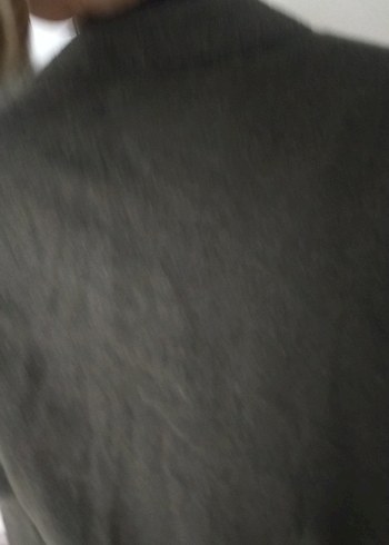 Gri Uzun Düğmeli kadın kışlık gömlek - Görsel 10