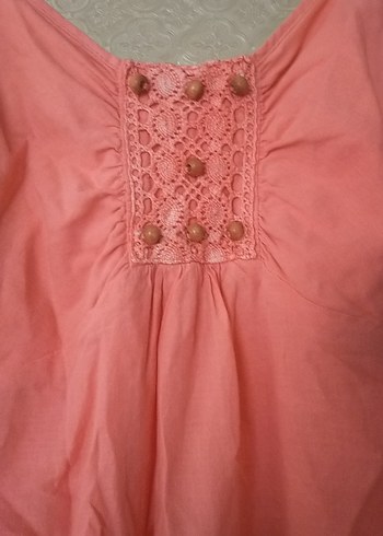 Pembe Keten Bohem askılı Uzun Elbise - Görsel 6