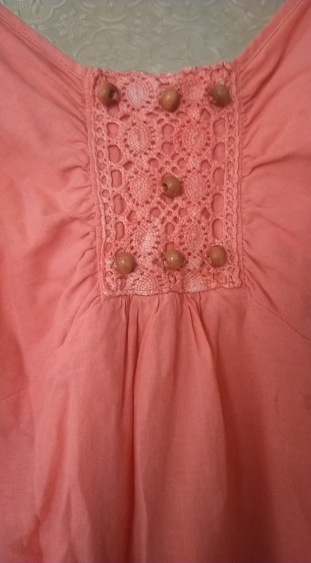 Pembe Keten Bohem askılı Uzun Elbise - Görsel 5