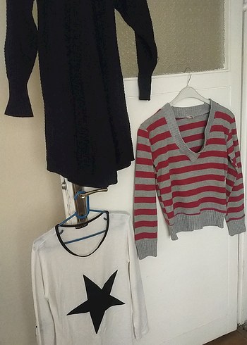 Gri Uzun Kollu Triko Kadın Kazak - Görsel 20