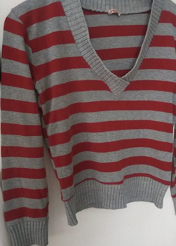 Gri Uzun Kollu Triko Kadın Kazak - Görsel 17