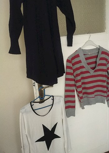 Gri Uzun Kollu Triko Kadın Kazak - Görsel 19