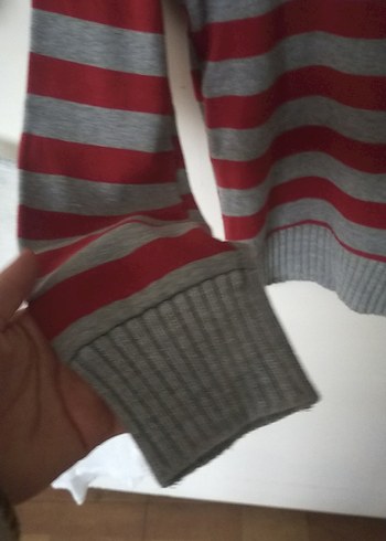 Gri Uzun Kollu Triko Kadın Kazak - Görsel 10