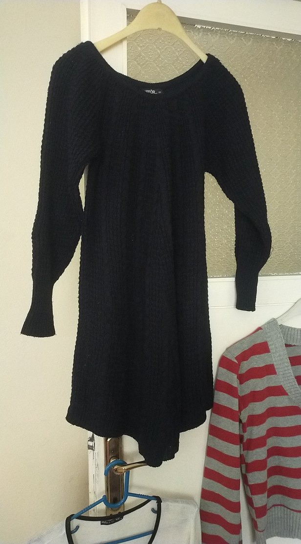 Gri Uzun Kollu Triko Kadın Kazak - Görsel 2