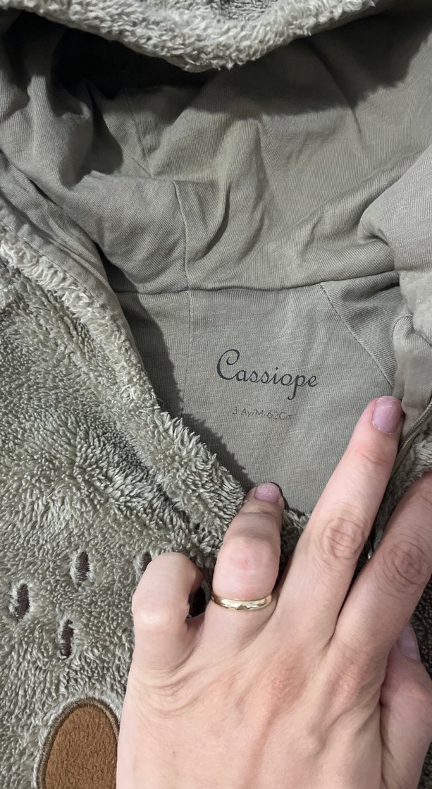 Gri Erkek Bebek Peluş Tulum - Görsel 3