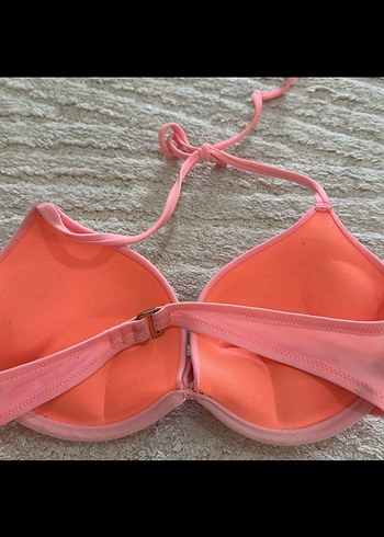m Beden Pastel Pembe Minimalist Bikini Üstü