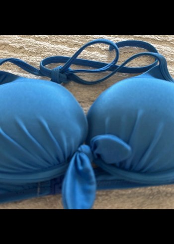 m Beden mavi Renk Parlak Mavi Minimalist Bikini Üstü