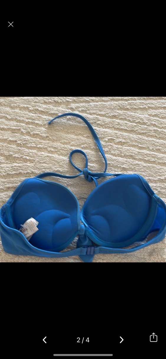 Parlak Mavi Minimalist Bikini Üstü - Görsel 2
