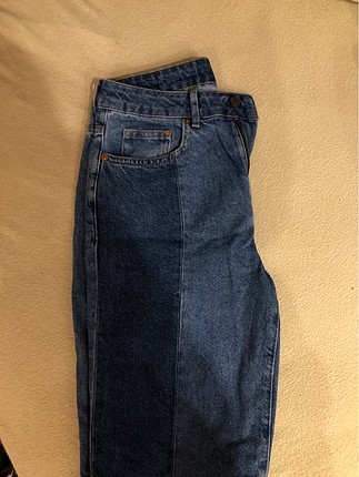 Çift renkli asimetrik paçalı pantolon